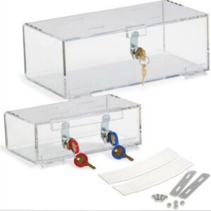 Single Medical Lock Box Small Acrylic Clear 2.875 X 4.5 X 8.325 Inch