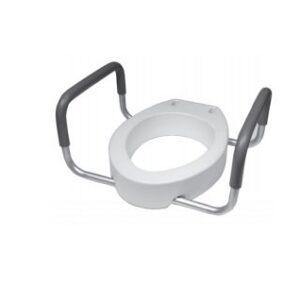 Raised Toilet Seat with Arms Lumex 3-1/2 Inch Height Elongated 300 lbs. Weight Capacity