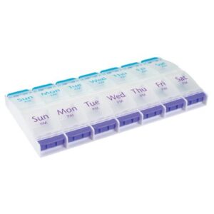 Pill Organizer Push Button Weekly X-Large 7 Day 4 Dose