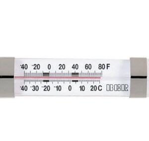 Refrigerator / Freezer Thermometer Fahrenheit / Celsius -40 to +80 degreeF Without External Probe Hanging / Standing Does Not Require Power