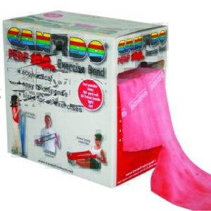 Exercise Resistance Band CanDo Low Powder Red 5 Inch X 100 Yard Light Resistance
