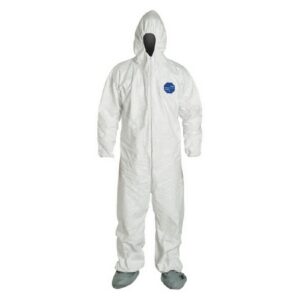 Coverall with Hood DuPont Tyvek 400 Large White Disposable NonSterile
