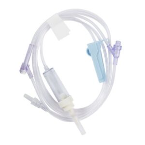 Primary IV Administration Set AMSafe Gravity 2 Ports 10 Drops / mL Drip Rate Without Filter 83 Inch Tubing Solution Without Flow Regulator