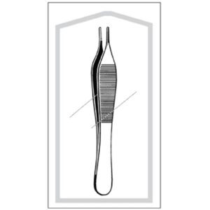 Tissue Forceps Econo Sterile Adson 4-3/4 Inch Length Floor / Office Grade Pakistani Stainless Steel Sterile NonLocking Thumb Handle Straight Delicate, 1 X 2 Teeth