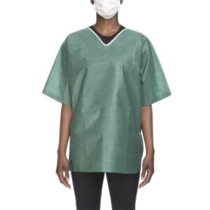 Scrub Shirt Large Green Without Pockets Short Sleeve Unisex