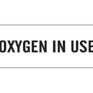 Pre-Printed Label Shamrock Caution Label White Oxygen In Use Safety and Instructional 1 X 500 Inch
