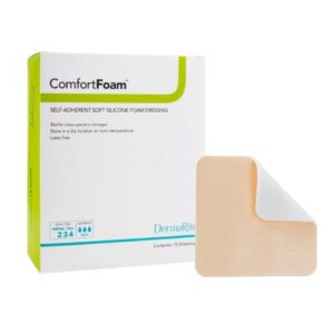 Foam Dressing ComfortFoam 3 X 3 Inch Without Border Film Backing Silicone Face Square Sterile