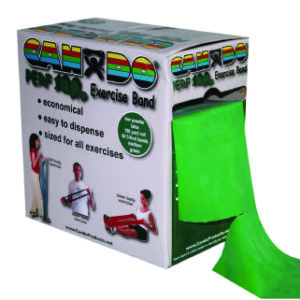 Exercise Resistance Band CanDo Low Powder Green 5 Inch X 100 Yard Medium Resistance