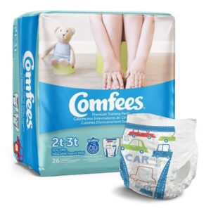 Male Toddler Training Pants Comfees Pull On with Tear Away Seams Size 2T to 3T Disposable Moderate Absorbency