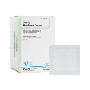 Island Dressing DermaRite Bordered Gauze 2 X 3-3/4 Inch Square Sterile