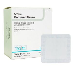Island Dressing DermaRite Bordered Gauze 3-3/5 X 4 Inch Square Sterile