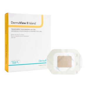 Transparent Film Dressing with Pad DermaView II Island 2-3/4 X 4 Inch Frame Style Delivery Rectangle Sterile