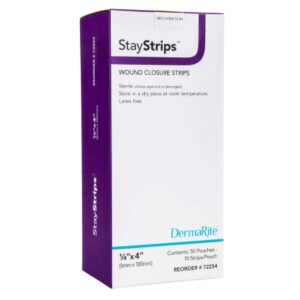 Skin Closure Strip StayStrips 1/8 X 3 Inch Nonwoven Material Flexible Strip White