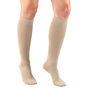 Compression Socks Truform Knee High Large Tan Closed Toe