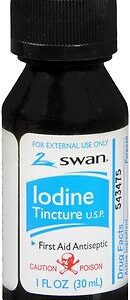 Antiseptic Iodine Tincture Swan Topical Liquid 1 oz. Bottle