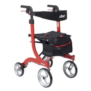 4 Wheel Rollator drive Nitro Red Adjustable Height / Tall / Folding Aluminum Frame