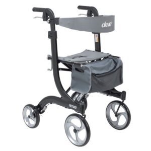4 Wheel Rollator drive Nitro Black Adjustable Height / Tall / Folding Aluminum Frame