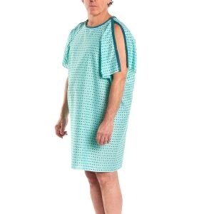 Patient Exam Gown One Size Fits Most Geometric Print Reusable