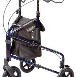 3 Wheel Rollator Carex Marbled Blue Adjustable Height / Lightweight / Folding Aluminum Frame