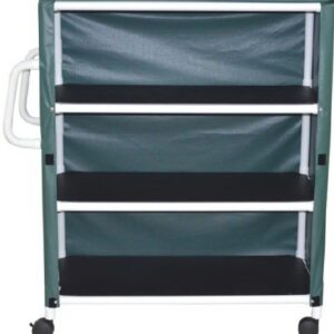 Linen Cart with Cover 3 Shelves 150 lbs. per Shelf Weight Capacity PVC 4 Inch Twin Casters