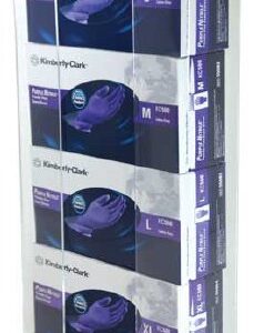 Glove Box Holder Horizontal Mounted 4-Box Capacity Clear 3-1/2 X 11 X 19-1/4 Inch Acrylic