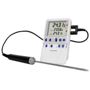 Digital Ultra-Low Freezer Thermometer Traceable Fahrenheit / Celsius -148 degree to +199.9 degreeF (-100 degree to +199.9 degreeC) Platinum Probe Free-standing / Wall Mount Battery Operated
