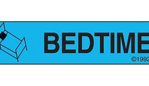 Pre-Printed Label Indeed Auxiliary Label Blue Paper Bedtime Black Safety and Instructional 3/8 X 1-5/8 Inch
