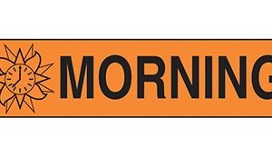 Pre-Printed Label Indeed Auxiliary Label Orange Paper Morning Black Safety and Instructional 3/8 X 1-5/8 Inch