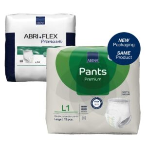 Unisex Adult Absorbent Underwear Abri-Flex Premium L1 Pull On with Tear Away Seams Large Disposable Moderate Absorbency