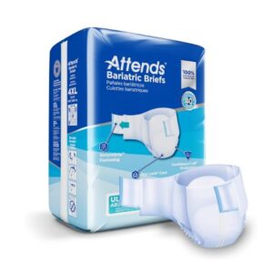 Unisex Adult Incontinence Brief Attends Bariatric 4X-Large Disposable Heavy Absorbency