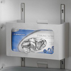 Glove Box Holder Cabinet Mounted 1-Box Capacity White 4 X 6-1/8 X 10-1/8 Inch Steel