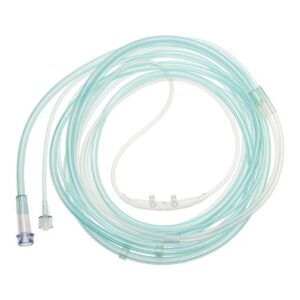 ETCO2 Nasal Sampling Cannula with O2 Delivery Softech Plus Adult Curved Prong / NonFlared Tip 7 Foot O2 / 7 Foot CO2 Line
