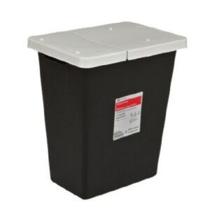 RCRA Waste Container SharpSafety Black Base 18-3/4 H X 12-3/4 D X 18-1/4 W Inch Horizontal Entry 12 Gallon