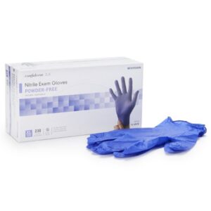 Exam Glove McKesson Confiderm 3.0 X-Large NonSterile Nitrile Standard Cuff Length Textured Fingertips Blue Not Rated
