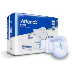 Unisex Adult Incontinence Brief Attends Care Advanced Large Disposable Heavy Absorbency