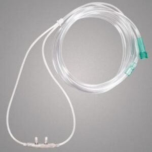 ETCO2 Nasal Sampling Cannula with O2 Delivery AirLife Adult Curved Prong / NonFlared Tip 14 Foot O2 Line