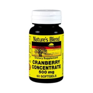 Herbal Supplement Nature’s Blend Cranberry Concentrate 500 mg Strength Softgel 60 per Bottle Cranberry Flavor
