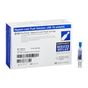 BD PosiFlush Heparin Sodium, Porcine, Preservative Free 10 U / mL Solution 3 mL