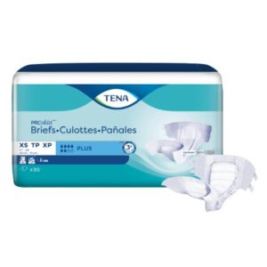 Unisex Adult Incontinence Brief TENA ProSkin Plus X-Small Disposable Moderate Absorbency