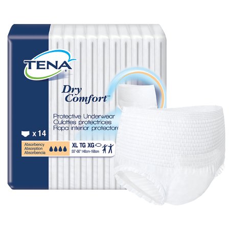 Unisex Adult Absorbent Underwear TENA Dry Comfort Pull On with Tear Away Seams X-Large Disposable Moderate Absorbency