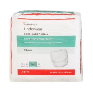 Unisex Adult Absorbent Underwear Sure Care Ultra Pull On with Tear Away Seams X-Large Disposable Heavy Absorbency