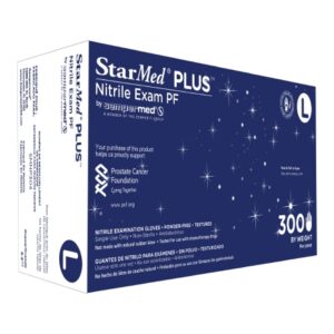 Exam Glove StarMed Plus Large NonSterile Nitrile Standard Cuff Length Textured Fingertips Blue Chemo Tested / Fentanyl Tested