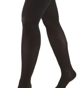 Compression Stocking Truform Thigh High Medium Black Open Toe