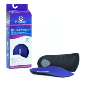 Orthotic Insert Powerstep SlimTech Arch Support Polyester / Polypropylene / VCT Foam Female 14 to 15 / Male 12 to 13 Black / Blue / Gray