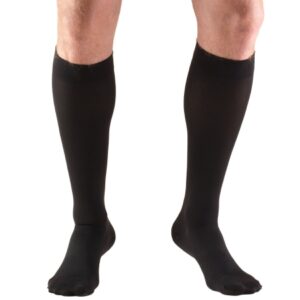 Compression Stocking Truform Knee High Small Black Closed Toe