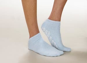 Slipper Socks Care-Steps Unisex Adult X-Large Double Tread Single Patient Use Gray