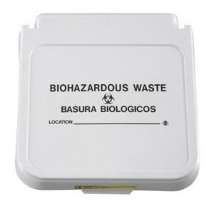Pre-Printed Label Caution Label Gray Biohazardous Waste Black Safety and Instructional 4 X 12 Inch