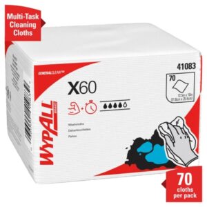 Task Wipe WypAll X60 Light Duty 70 Count Poly Pack 10 X 12-1/2 Inch NonSterile Disposable