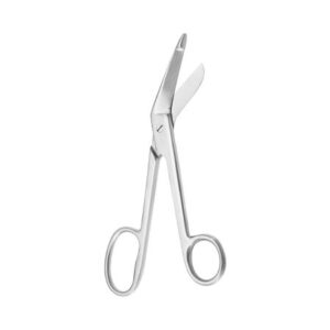 Bandage Scissors McKesson Argent Lister 8 Inch Length Surgical Grade Stainless Steel NonSterile Finger Ring Handle Angled Blunt Tip / Blunt Tip