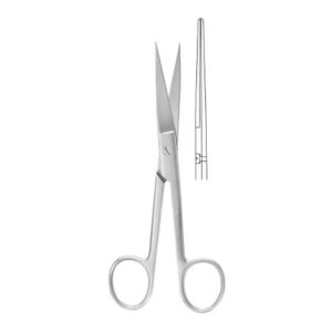 Operating Scissors McKesson Argent 5 Inch Length Surgical Grade Stainless Steel Finger Ring Handle Straight Sharp Tip / Sharp Tip
